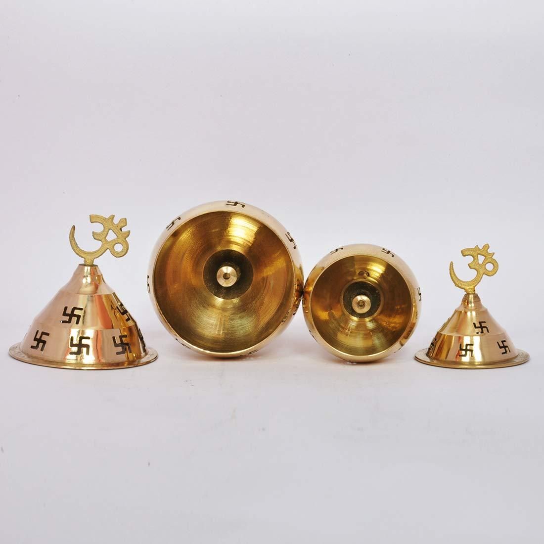 Aadhyatmik Om and Swastik Brass Diya