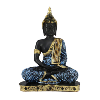 Aadhyatmik Blue Meditating Buddha Decorative Showpiece - 24 cm