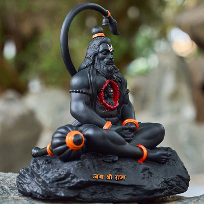 Shri Ram Dootaya Rudra Roopaya Sankat Mochanaya Mahavir Hanuman Black