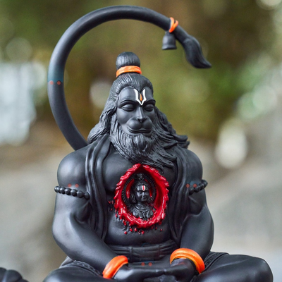Shri Ram Dootaya Rudra Roopaya Sankat Mochanaya Mahavir Hanuman Black