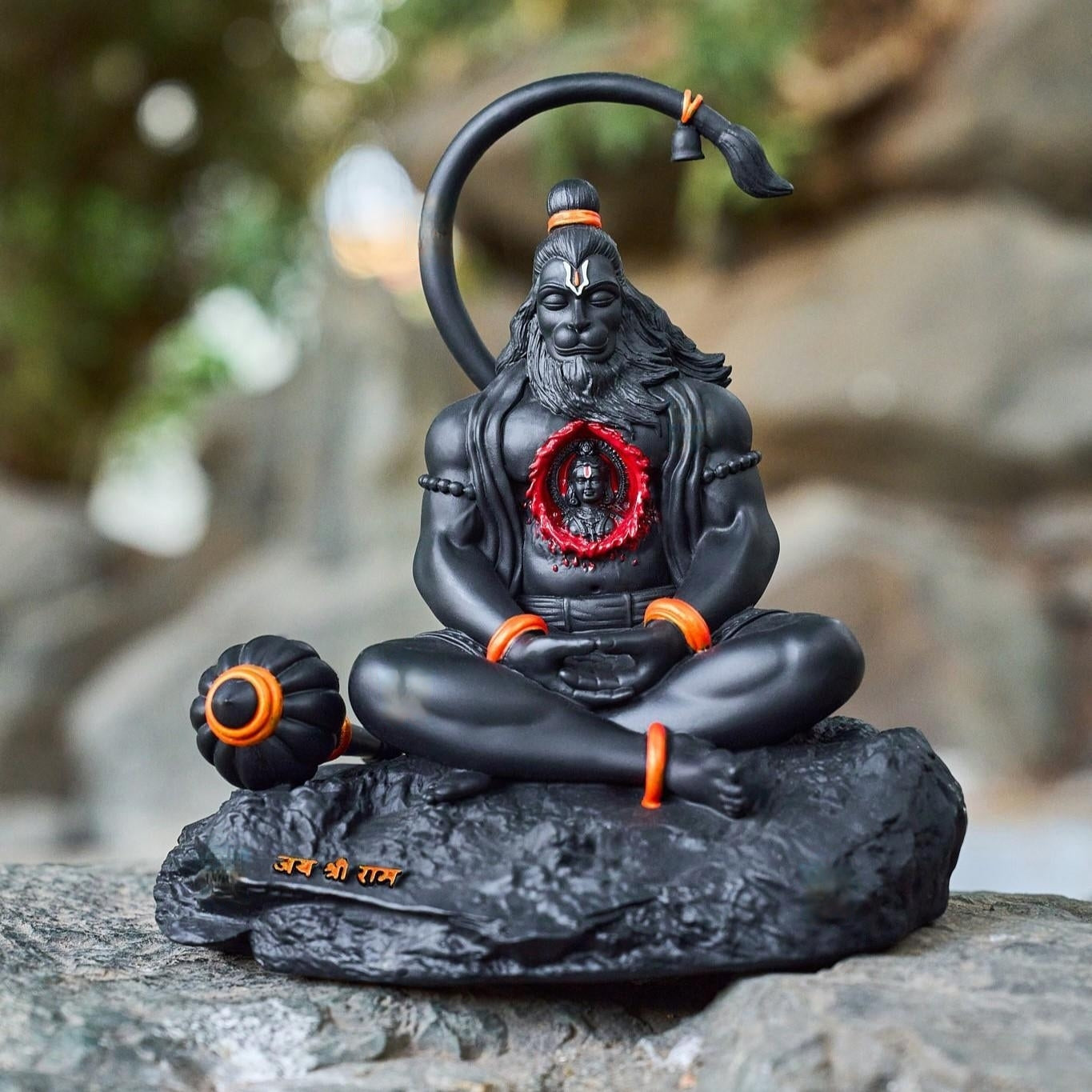 Shri Ram Dootaya Rudra Roopaya Sankat Mochanaya Mahavir Hanuman Black