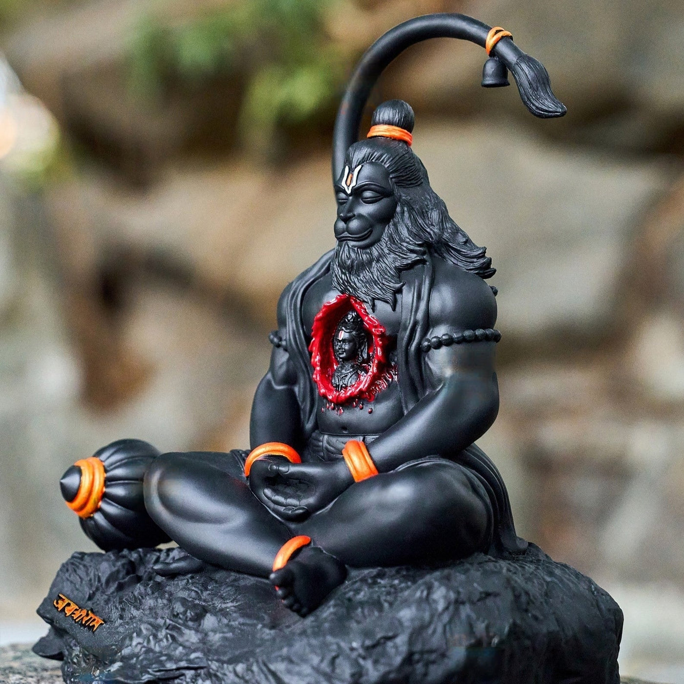 Shri Ram Dootaya Rudra Roopaya Sankat Mochanaya Mahavir Hanuman Black