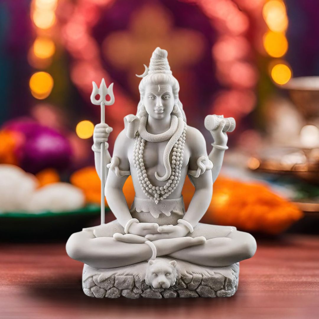 Aadhyatmik White Marble Lord Shiva Murti