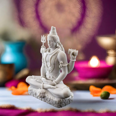 Aadhyatmik White Marble Lord Shiva Murti