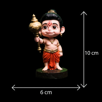 Bal Hanuman with Gada | Bal Hanuman Idol for Temple | Ideal for Car Dashboard