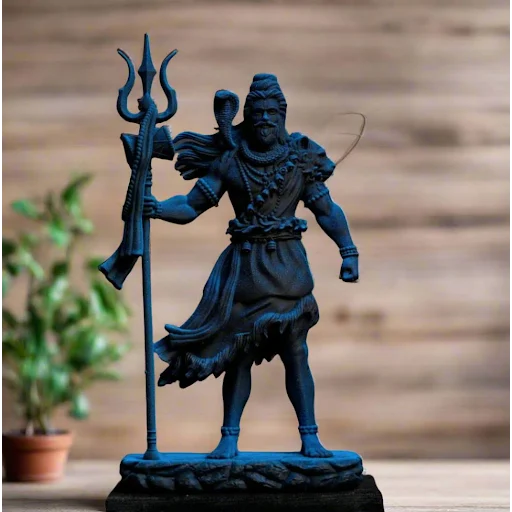 Aadhyatmik Blue Shiv Ji Standing Murti